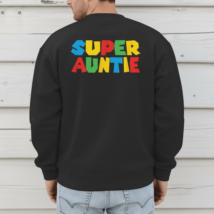 Gamer Aunt Super Auntie Gaming Matching Dad & Mom Kids Men's Sweatshirt Back Print