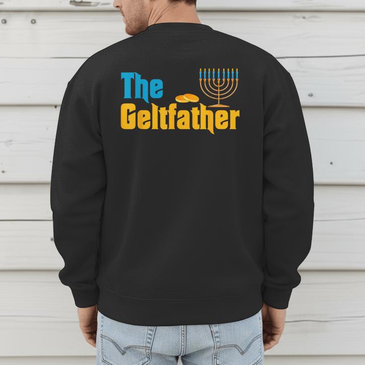 Gelt Father Hanukkah Menorah Jewish Dad Pajamas Men's Sweatshirt Back Print
