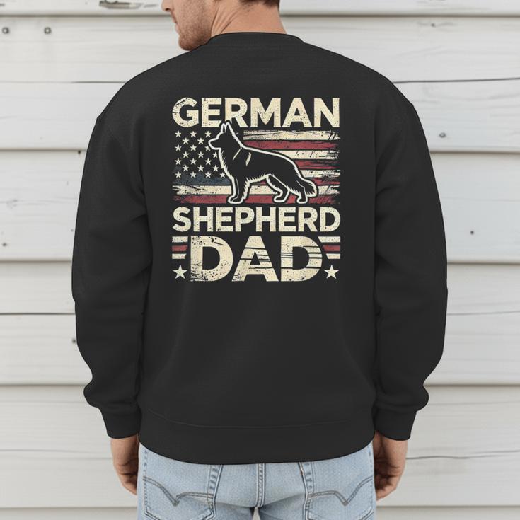 German Shepherd Dad Shirt American Flag German Shepherds Men's Sweatshirt Back Print