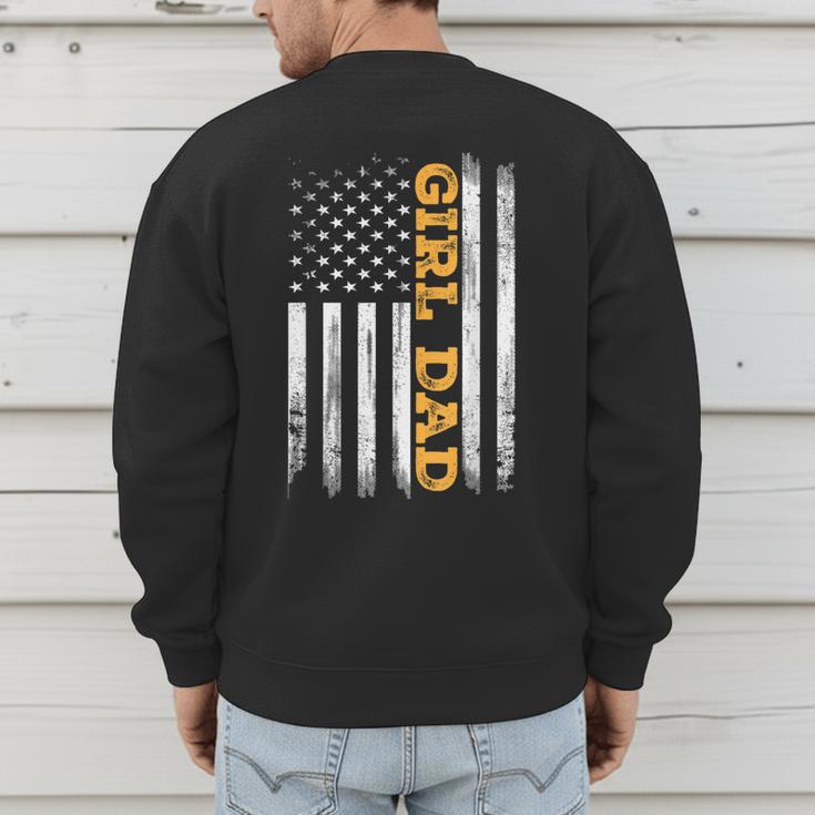 Girl Dad Father's Day Dad Daughter Dad Of Girls Outnumbered Men's Sweatshirt Back Print