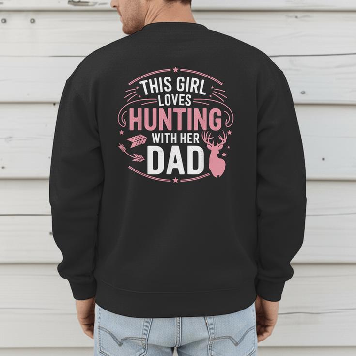 This Girl Loves Hunting With Her Dad Pink Deer Hunter Men's Sweatshirt Back Print
