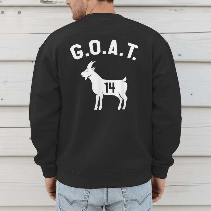 GOAT Number 14 Greatest Of All Time Dad Joke Men's Sweatshirt Back Print
