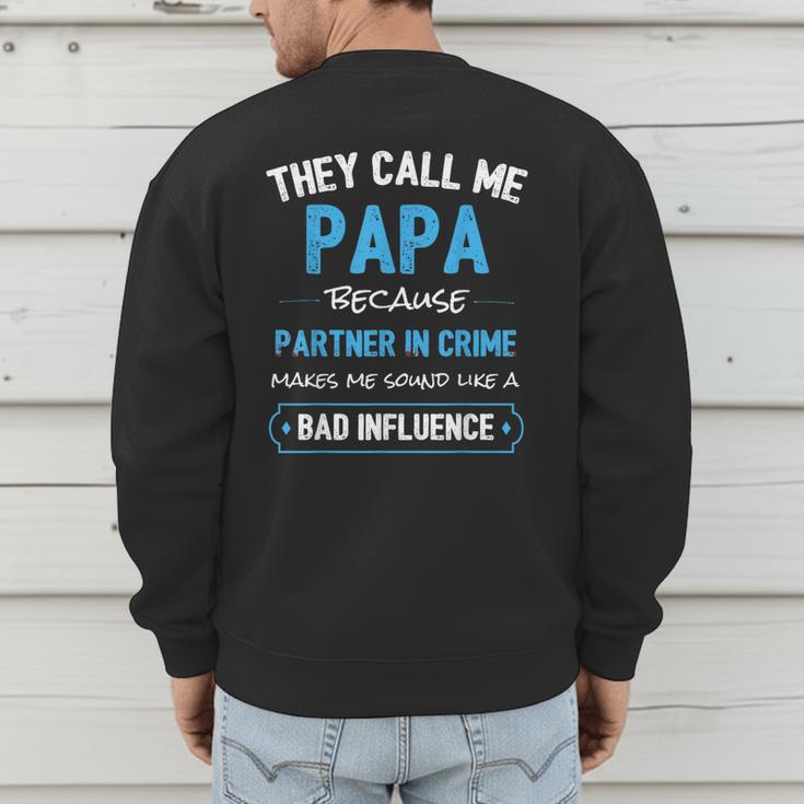 Grandpa Papa Partner In Crime Dad Men's Sweatshirt Back Print
