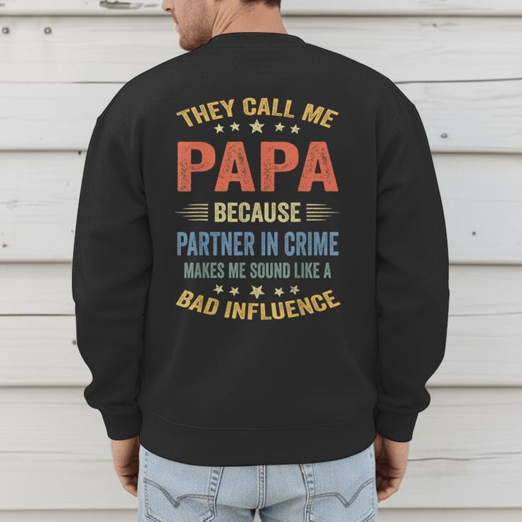 Grandpa Shirts Dad Partner In Crime Shirt Men's Sweatshirt Back Print Grandpa Shirts Dad Partner In Crime Shirt Men's Sweatshirt Back Print