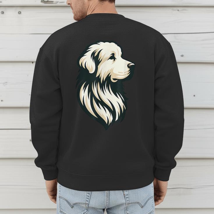 Great Pyrenees Pyr Minimalist Simple Dog Mom Dad Boys Girls Men's Sweatshirt Back Print