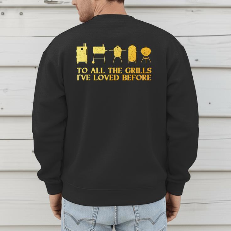 Grilling Art For Men Dad Barbecue Meat Smoking BBQ Men's Sweatshirt Back Print