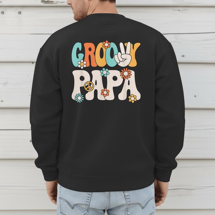 Groovy Papa Dad Retro Hippie 60s 70s Party Outfit Men Men's Sweatshirt Back Print