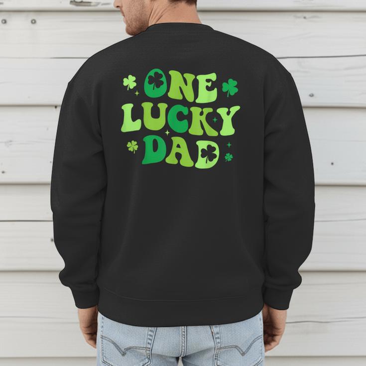 Groovy St Patrick's Day Apparel One Lucky Dad Shirt Small Modern Groovy St Patrick's Day Shirt Men's Sweatshirt Back Print