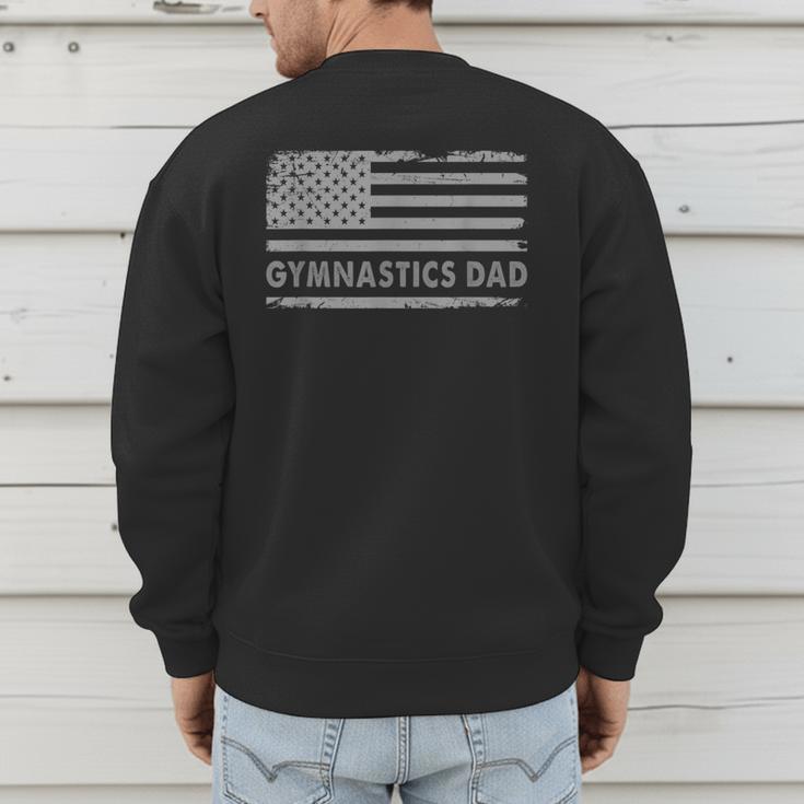 Gymnast Cheer Dad Gymnastics Dad US Flag Gymnastics Dad For Fathers Short Sleeve Small Men's Sweatshirt Back Print