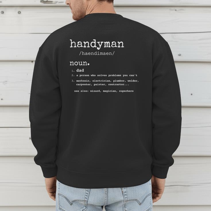 Handyman Definition Tee Dad Handyman Men's Sweatshirt Back Print
