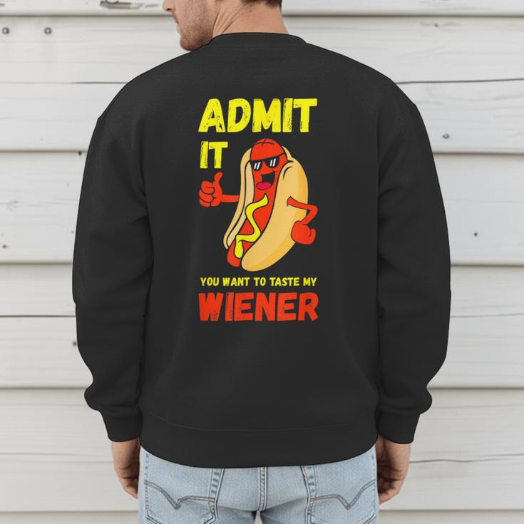 Hilarious Hot Dog Dad Joke Text Pun Dirty Joke -Barbecue Men's Sweatshirt Back Print