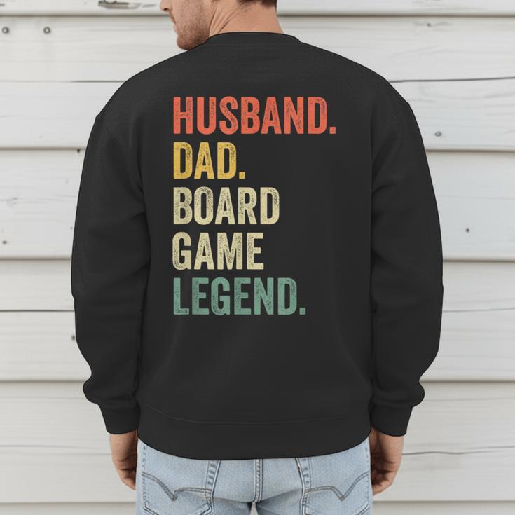 Husband Dad Board Game Night Legend Father Vintage Men's Sweatshirt Back Print