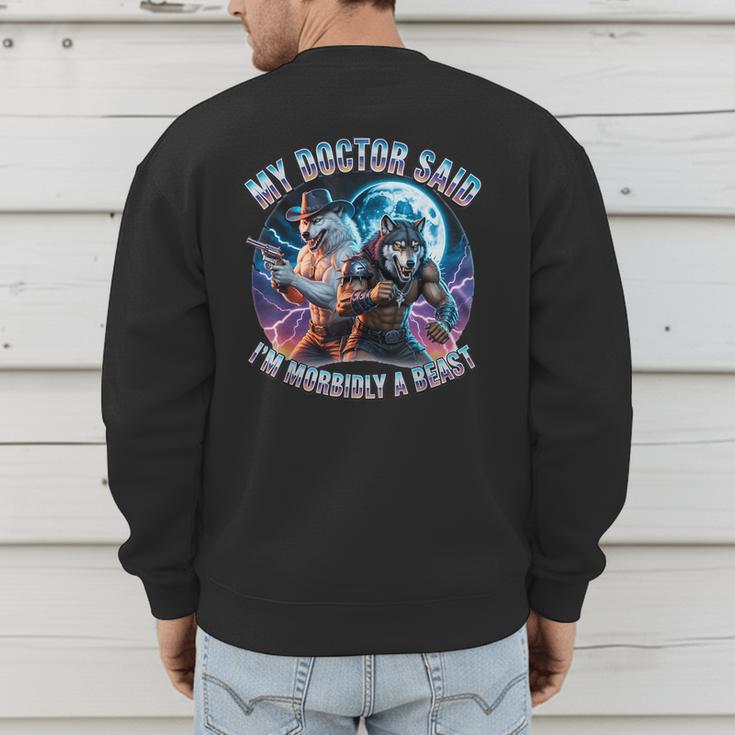 I'm A Beast Alpha Man Alpha Wolves Jokes Dad Papa Alpha Wolf Men's Sweatshirt Back Print I'm A Beast Alpha Man Alpha Wolves Jokes Dad Papa Alpha Wolf Men's Sweatshirt Back Print