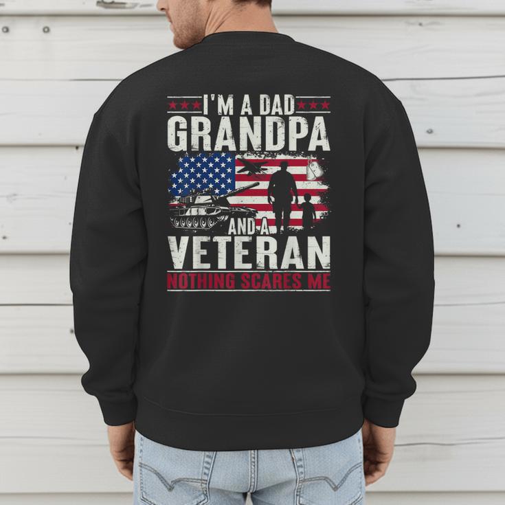 I'm A Dad Grandpa And Veteran Retro Papa Grandpa Men's Sweatshirt Back Print