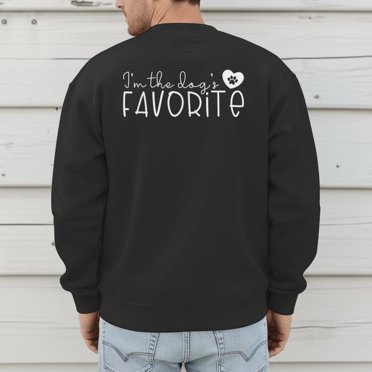 I'm The Dog's Favorite Cute Dog Mom Dad Pet Lover Men Women Kids Men's Sweatshirt Back Print