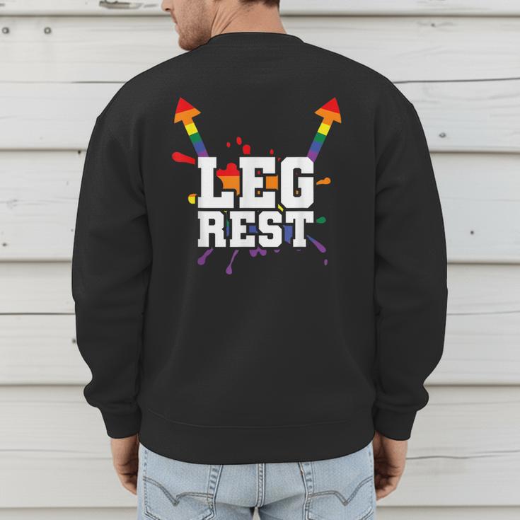 Leg Rest Naughty Dad Joke Vagitarian Lesbian Men's Sweatshirt Back Print