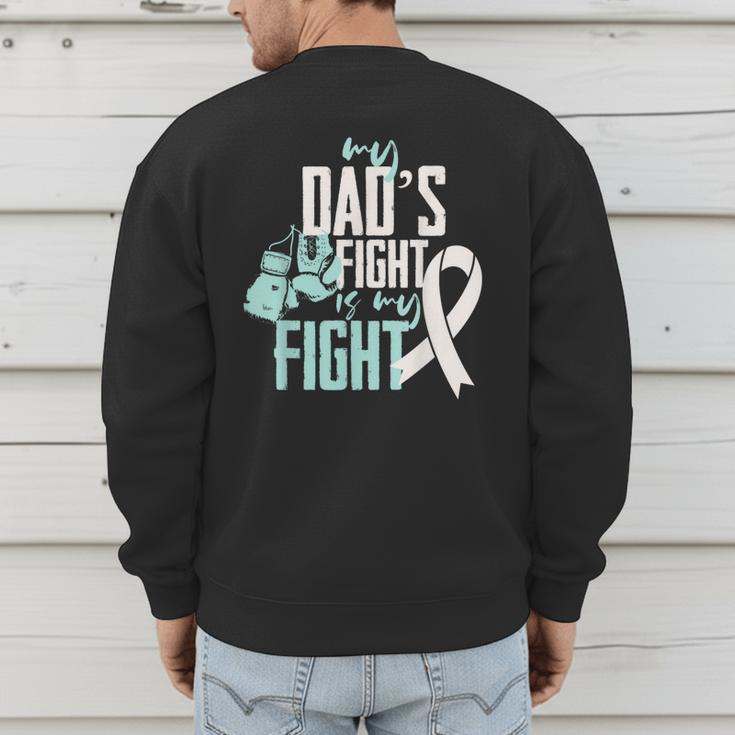Lung Cancer Dad Ribbon Men's Sweatshirt Back Print
