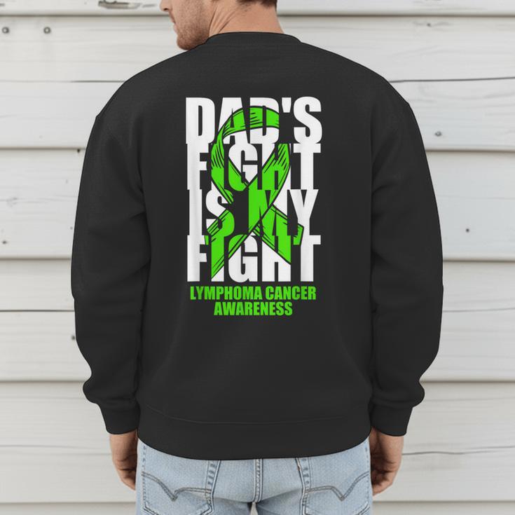 Lymphoma Cancer Awareness Lime Green Ribbon Dad's Fight Men's Sweatshirt Back Print