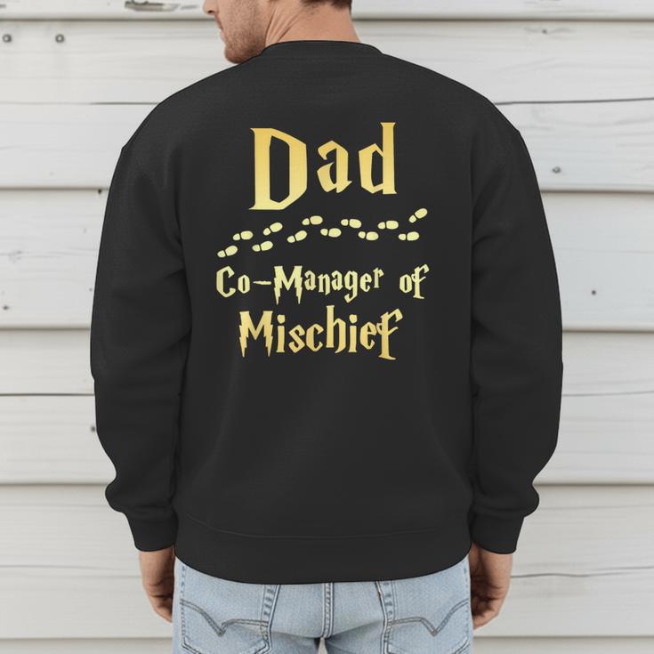 Magical Dad Manager Of Mischief Birthday Family Matching Men's Sweatshirt Back Print