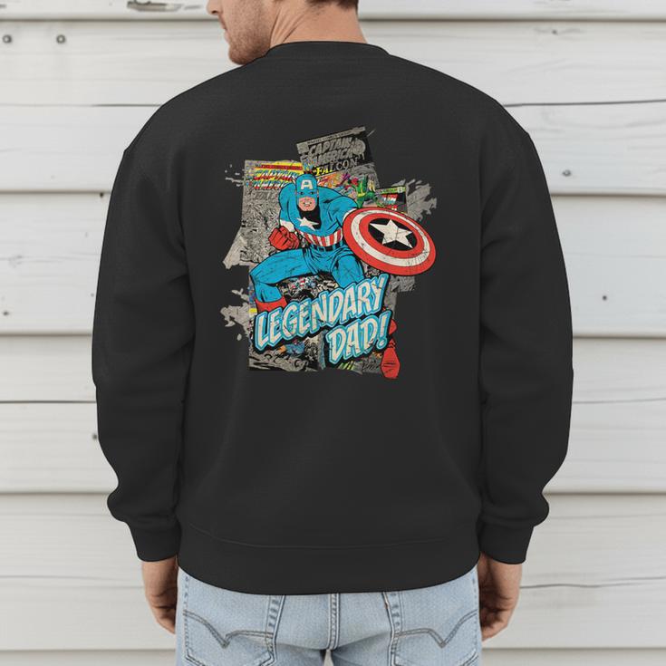 Marvel Captain America Legendary Dad Father's Day Men's Sweatshirt Back Print Marvel Captain America Legendary Dad Father's Day Men's Sweatshirt Back Print