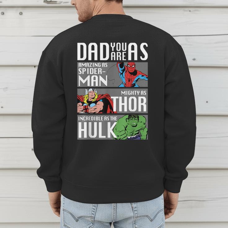 Marvel Father's Day Spider-Man Thor Hulk Dad Attributes Men's Sweatshirt Back Print