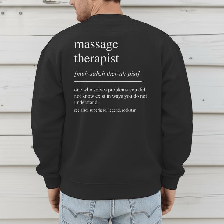 Massage Therapist Definition Women Mom Dad Men's Sweatshirt Back Print
