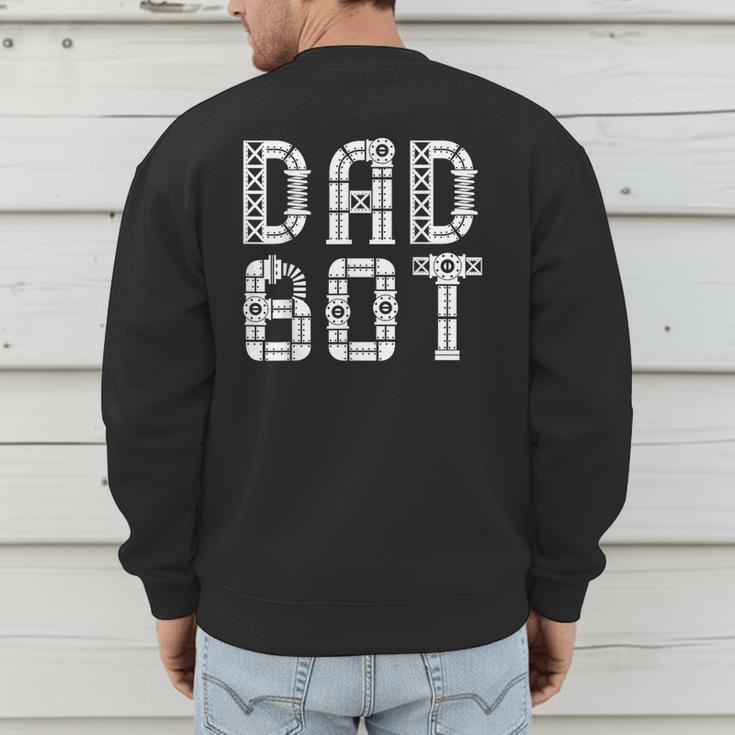 Matching Family Robot Father's Day Dad Bot Men's Sweatshirt Back Print