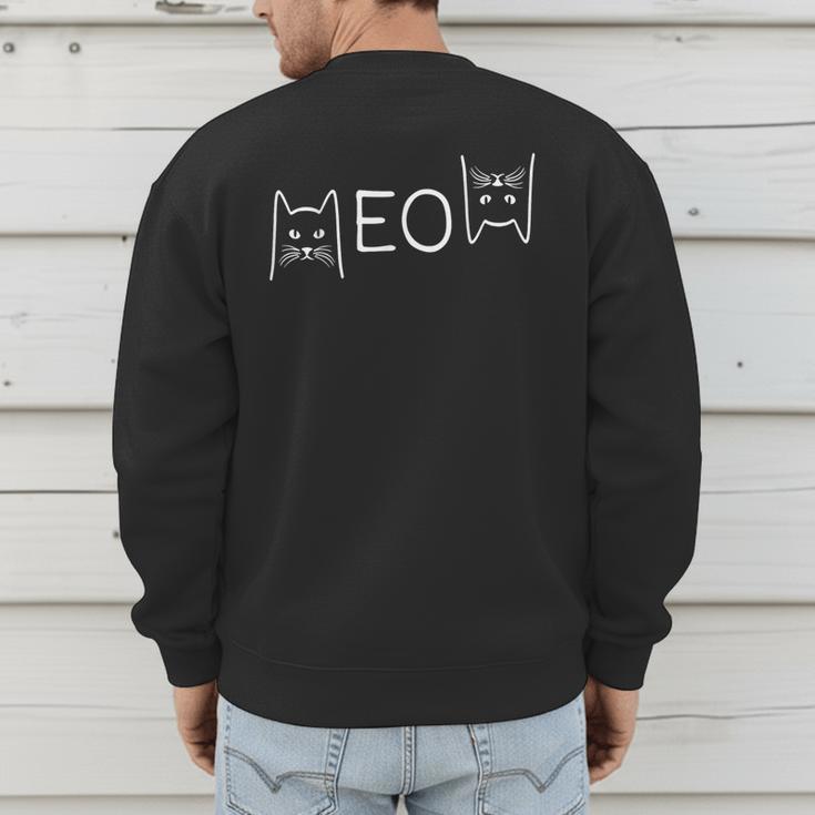 Meow Cat Shirt Meow Kitty Cats Mom And Cat Dad Men's Sweatshirt Back Print Meow Cat Shirt Meow Kitty Cats Mom And Cat Dad Men's Sweatshirt Back Print