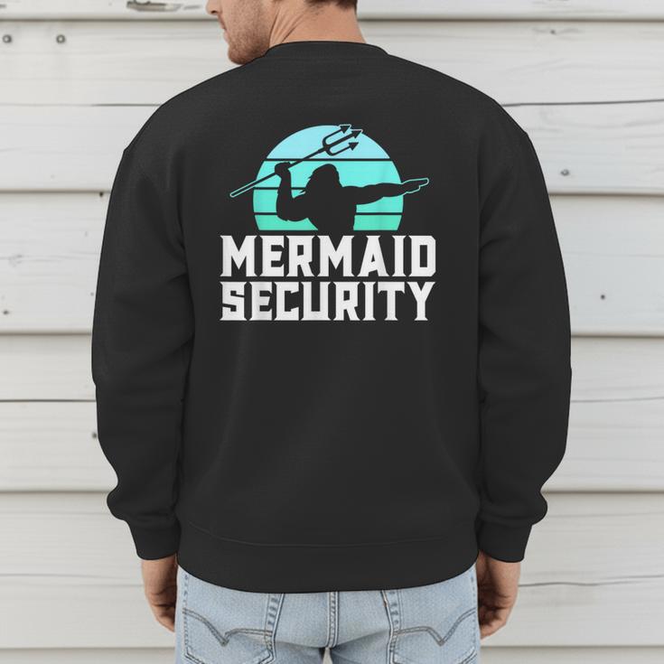 Mermaid Security Shirt Boys Swimmer Dad Merdad Trident Men's Sweatshirt Back Print
