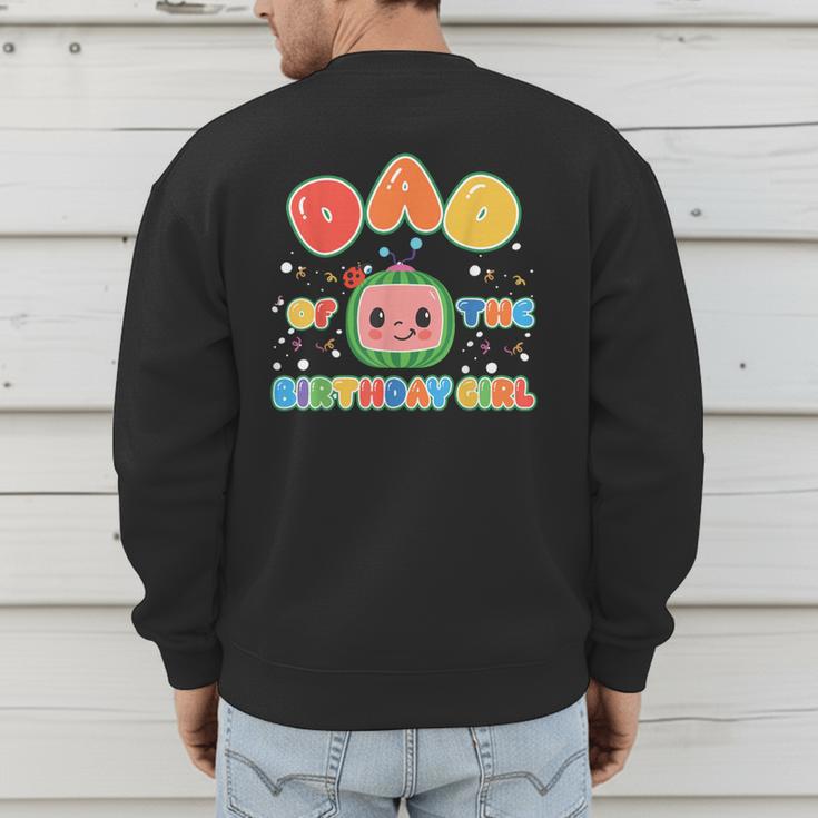Mom And Dad Of The Birthday Girl Melon Family Matching Men's Sweatshirt Back Print