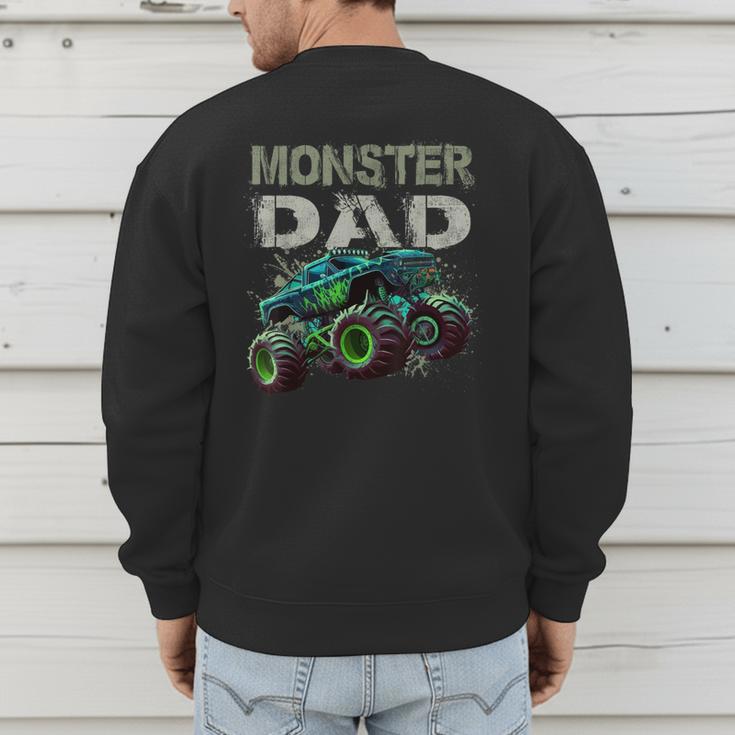 Monster Truck Dad Family Matching Monster Truck Lovers Men's Sweatshirt Back Print