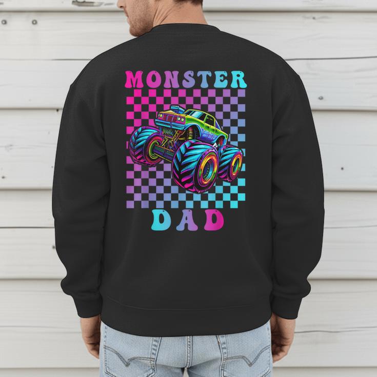 Monster Truck Dad Family Matching Shirt Truck Lovers Men's Sweatshirt Back Print