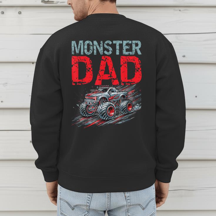 Monster Truck Dad Father's Day Men Men's Sweatshirt Back Print Monster Truck Dad Father's Day Men Men's Sweatshirt Back Print