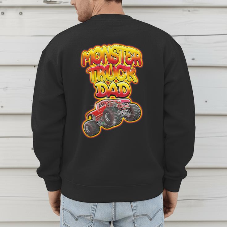 Monster Truck Dad Hot Red Graffiti Style Men's Sweatshirt Back Print Monster Truck Dad Hot Red Graffiti Style Men's Sweatshirt Back Print