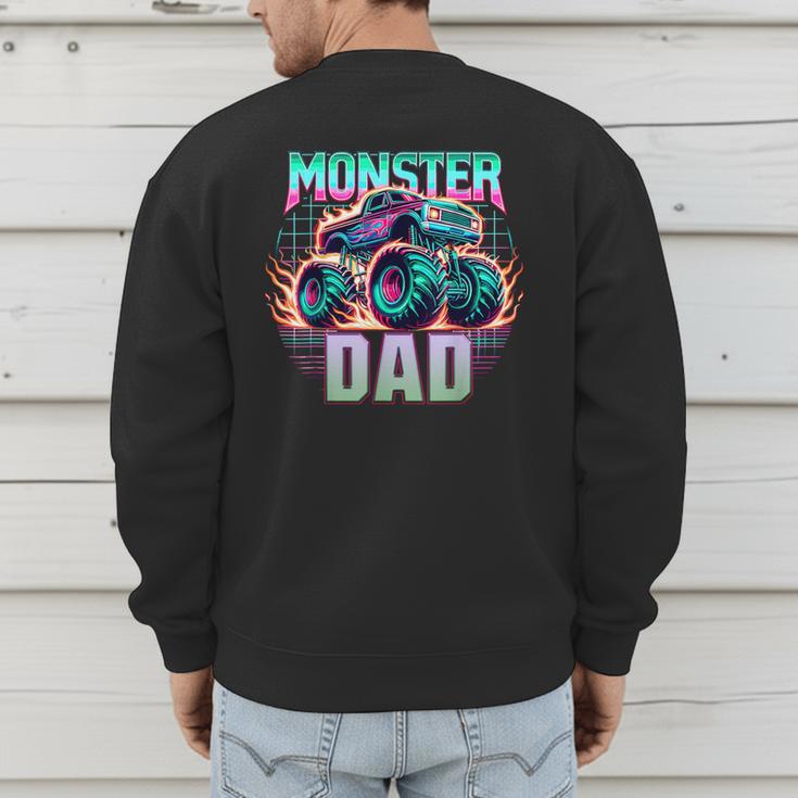 Monster Truck Dad Monster Truck Are My Jam Truck Lovers Men's Sweatshirt Back Print