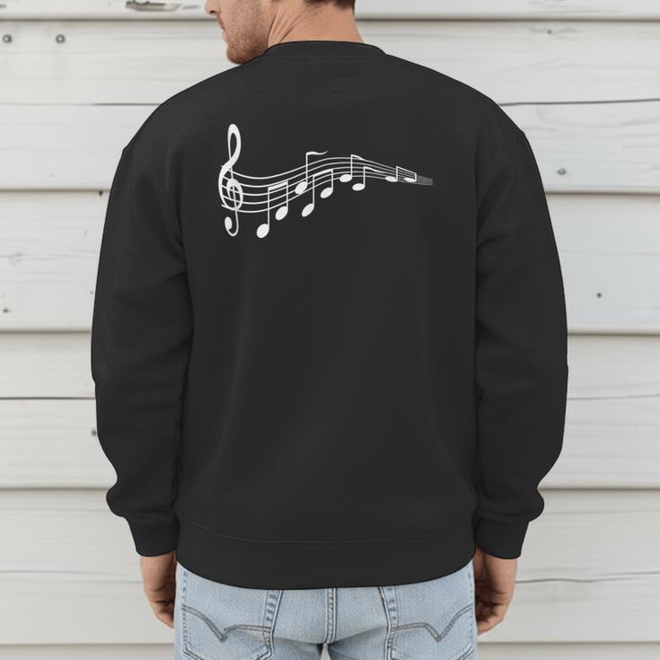 Musical Notes Music Dad Text In Treble Clef T-Shirt T-Shirt Men's Sweatshirt Back Print