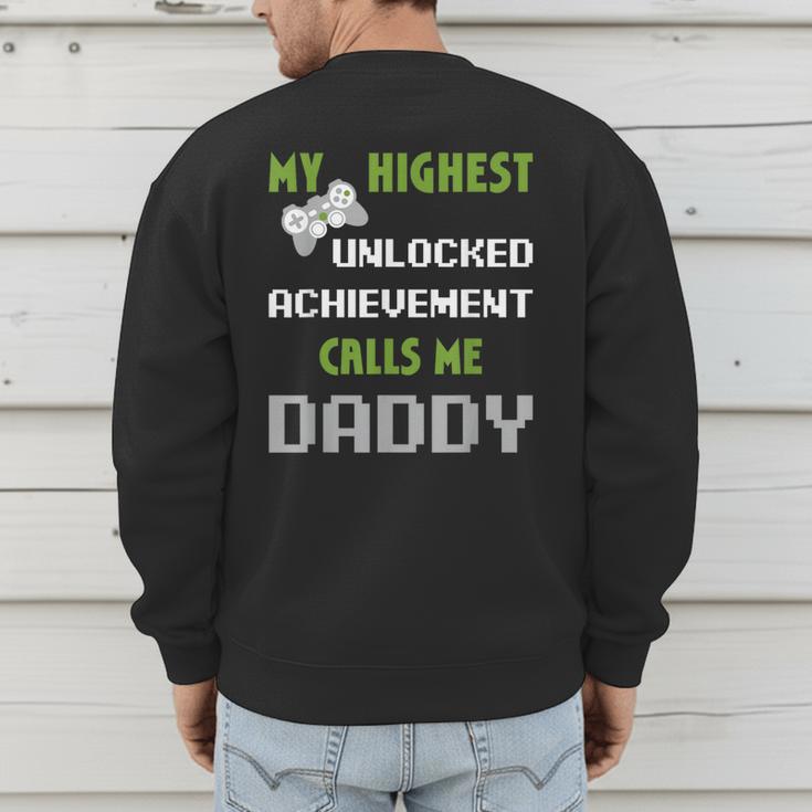 Nerdy Father Day Gamer Dad Daddy Men Love Video Gaming Men's Sweatshirt Back Print