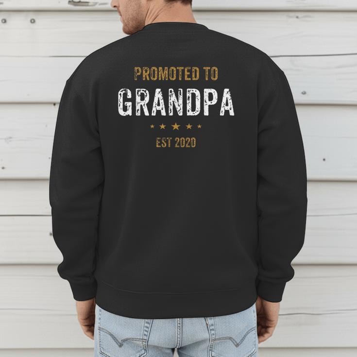 New For Dad Promoted To Grandpa Est 2020 Men's Sweatshirt Back Print