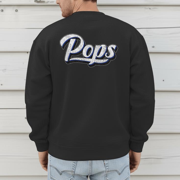 New Grandpa For Dad Called Pops Men's Sweatshirt Back Print