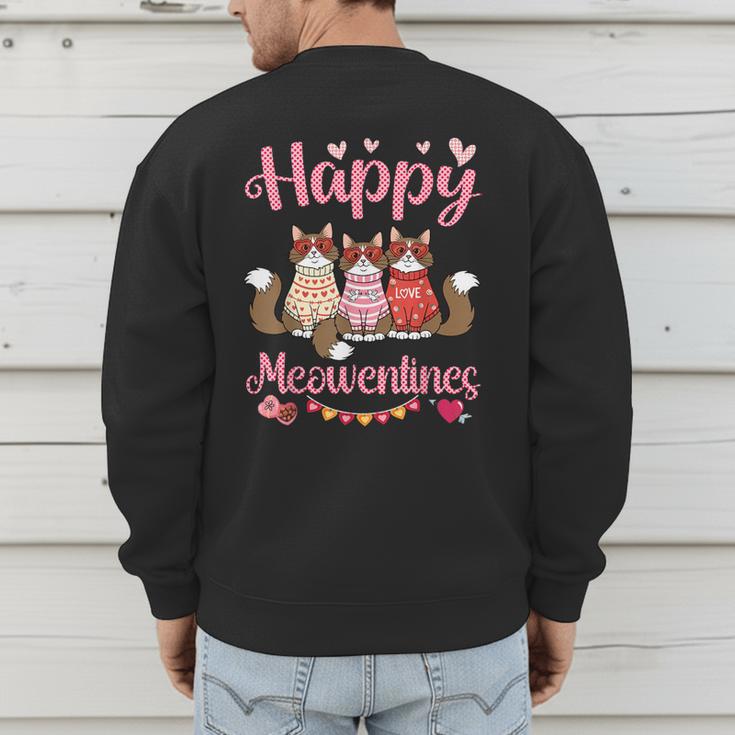Norwegian Forest Cat Happy Meowentines Valentine Dad Mom Men's Sweatshirt Back Print Norwegian Forest Cat Happy Meowentines Valentine Dad Mom Men's Sweatshirt Back Print