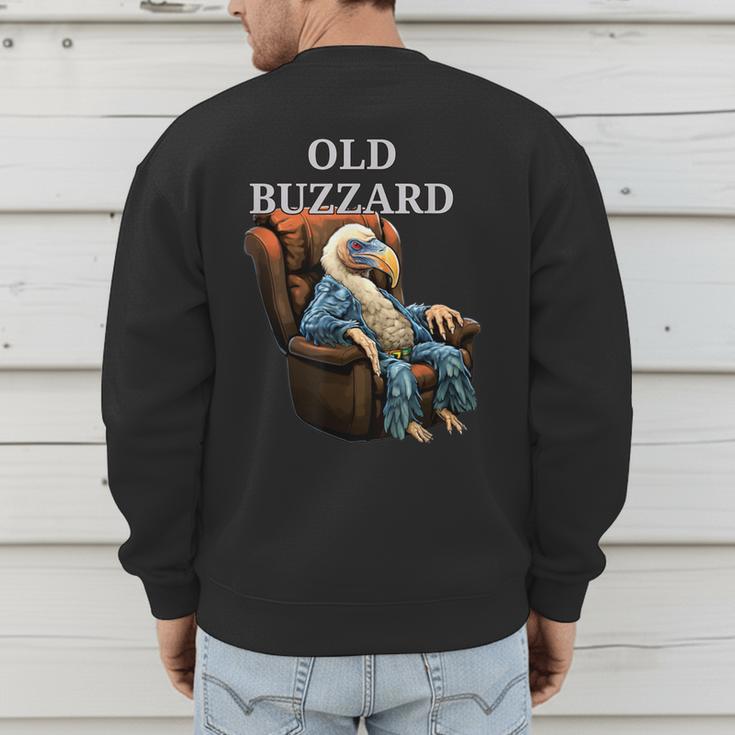 Old Buzzard Bird Old Man Grandpa Recliner Dads Joke Men's Sweatshirt Back Print