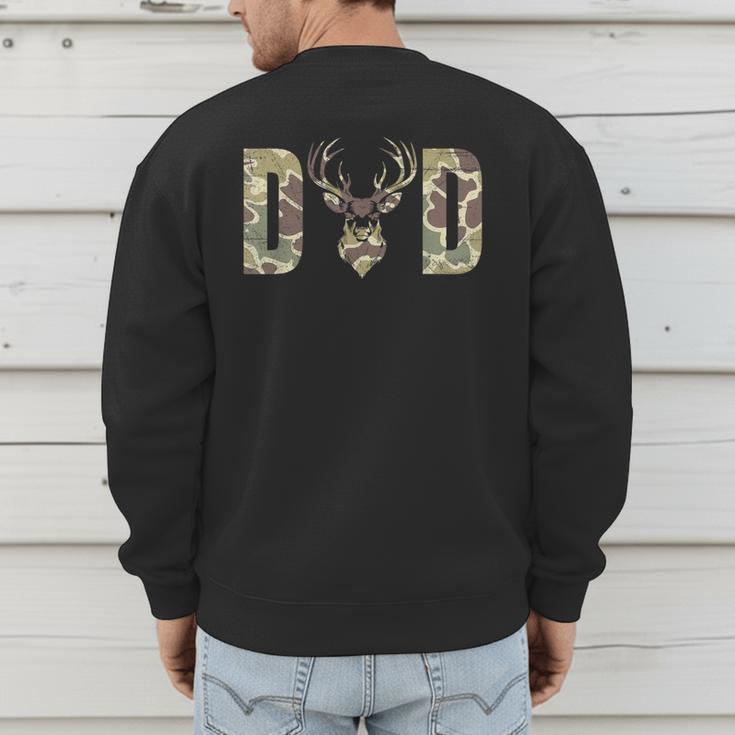 Old School Camo Dad Hunting Camouflage Deer Father's Day Men's Sweatshirt Back Print