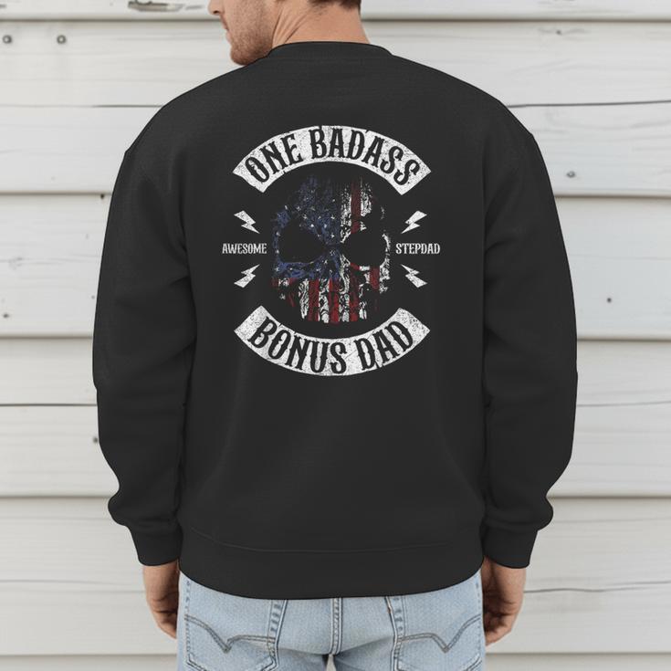 One Badass Bonus Stepdad Birthday Step Dad Men's Sweatshirt Back Print
