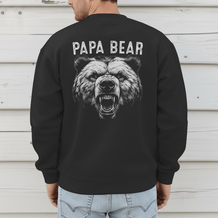 Papa Bear Best Idea Fathers Day Bear For Men Dad Men's Sweatshirt Back Print