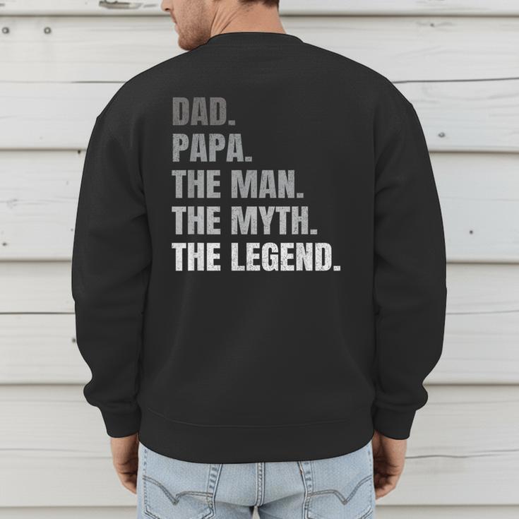 Papa Dad Legend Men Grandpa Christmas Father's Day Birthday Men's Sweatshirt Back Print