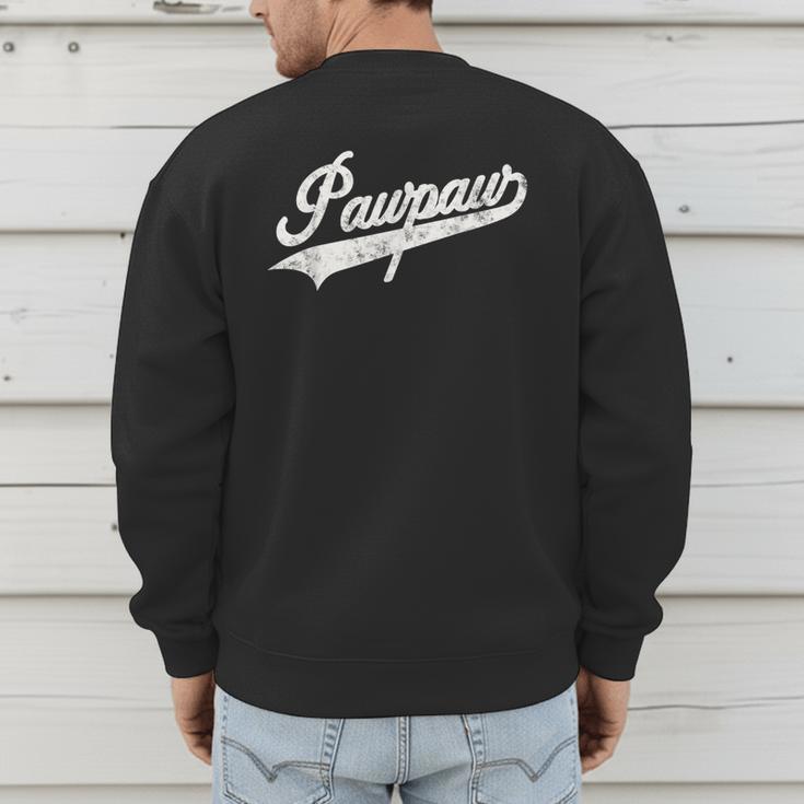 Pawpaw Vintage Retro Style For Dad Grandpa Men's Sweatshirt Back Print