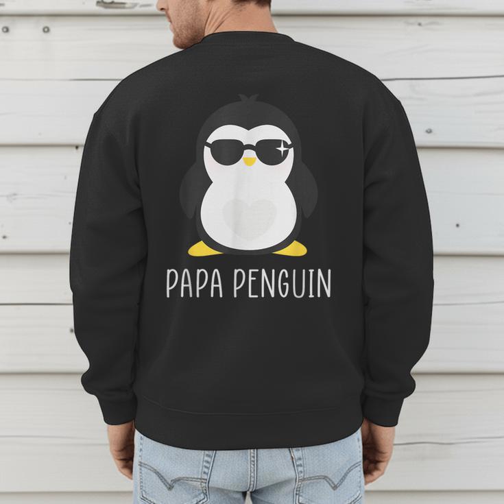 Penguin Papa Father's & Cute Dad Men's Sweatshirt Back Print