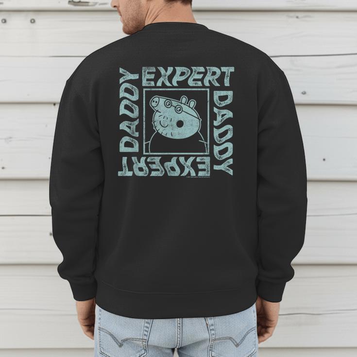 Peppa Pig Father's Day Expert Daddy Vintage Faded Box Logo Men's Sweatshirt Back Print