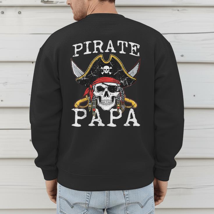 Pirate Papa Skull Family Matching Costume Dad Grandpa Men Men's Sweatshirt Back Print Pirate Papa Skull Family Matching Costume Dad Grandpa Men Men's Sweatshirt Back Print