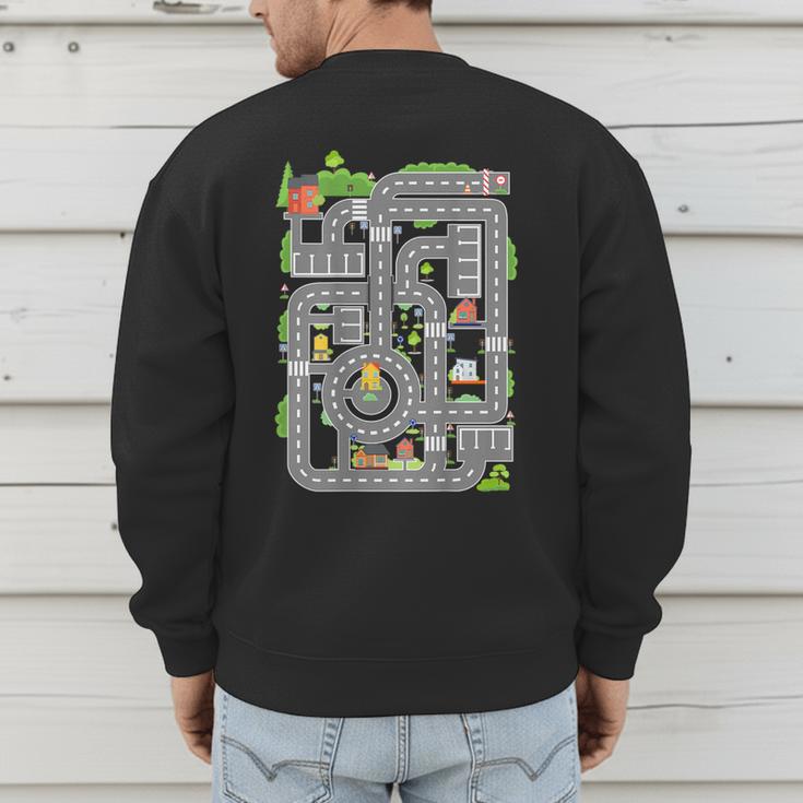 Play Cars On Dad's Back Shirt Kids And Fathers Play Men's Sweatshirt Back Print Play Cars On Dad's Back Shirt Kids And Fathers Play Men's Sweatshirt Back Print